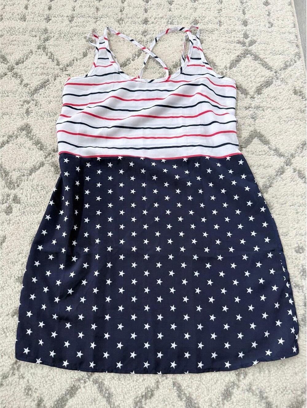Tipsy Elves Patriotic Star Stripe Dress